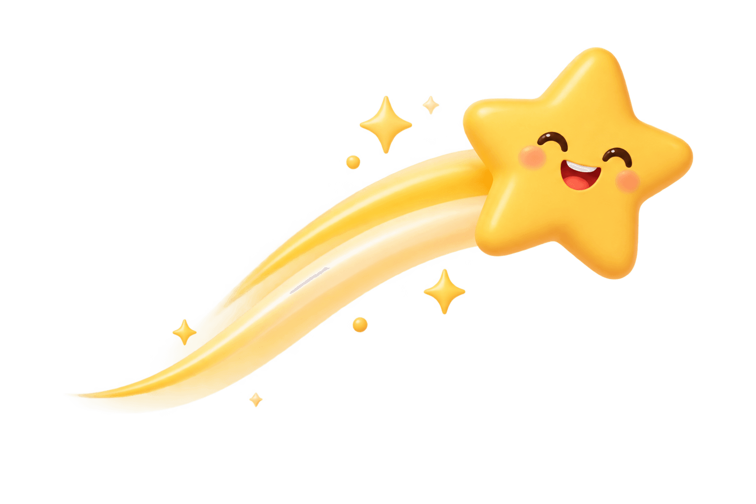 A smiling shooting star